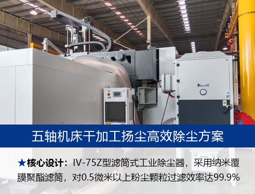 高效除尘方案解决五轴机床干加工扬尘难题